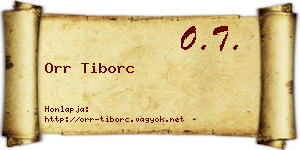 Orr Tiborc névjegykártya